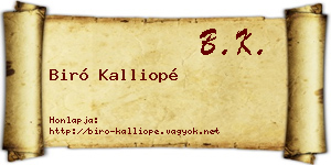 Biró Kalliopé névjegykártya